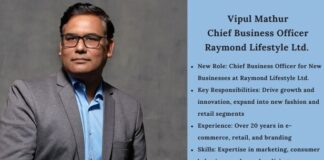 Raymond Lifestyle Ltd. appoints Vipul Mathur as Chief Business Officer for New Businesses 